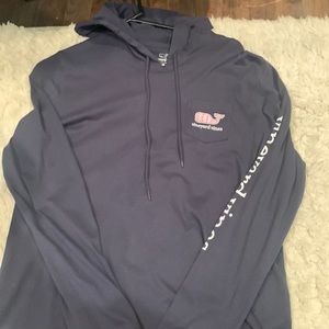 vineyard vines navy blue hooded long sleeve